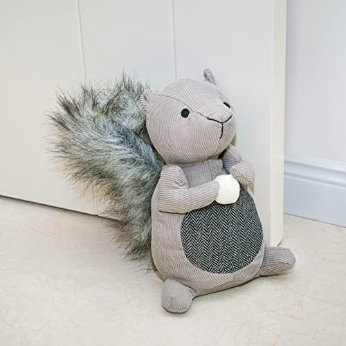 Forecronic Tope de puerta decorativo para el hogar y la oficina, Tope de puerta interior de tela con peso Tope de puerta de animales - ardilla