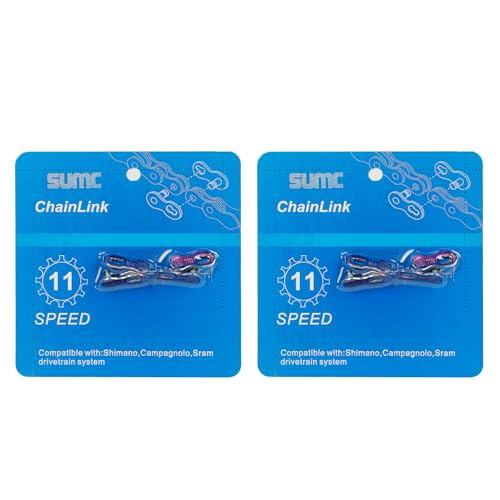 Bike Chain Quick Link- Reusable Bike Chain Missing Quick Connector- Master Links Compatible with Shimano, Sram and KMC Chains 6 7 8 9 10 11 12speed Missing Link (Rainbow, 11 Speed)