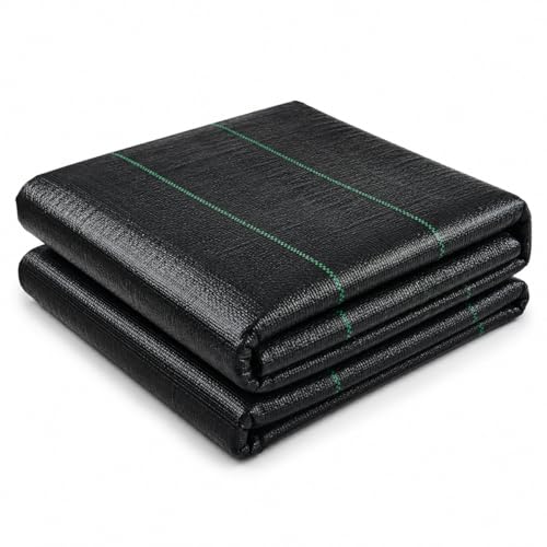 ALLIONS 1 x 1 Meter (3.3 ft x 3.3 ft) 110 GSM Woven PP Black Weed Control Mat Square Piece | Heavy Duty Weedmat, Landscape Fabric, Weed Block Mat for Garden, Plants & Pots