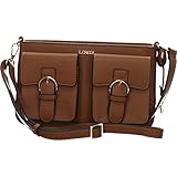 Anlass: Freizeit L.CREDI Damen Tasche Rucksack Shopper Umhängetasche Schultertasche Jackie Umhängetasche Synthetik uni Jackie Umhängetasche Damen Tasche Braun L Credi