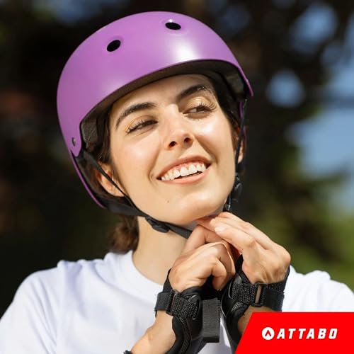 ATTABO Genes Helm für Skate, Inlineskaten, Roller & MTB – ABS-Injektion, EPS-Aufpralldämpfung, 11 Lüftungslöcher, verstellbar M Drehknopf, Kinnriemen-Schnalle, 400 g, CE/EN 1078