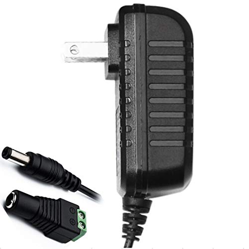 yelesley 12V 2A Power Supply Adapter, AC 100-240V to DC 12V Transformers, Switching Power Supply for 12V 3528/5050 LED Strip Lights, 24W Max, 12 Volt 2 Amp Power Adaptor, 2.1mm X 5.5mm