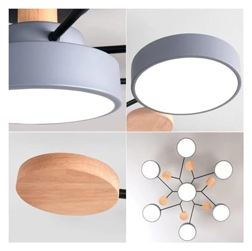 Plafonnier LED acrylique vert à 5 têtes et trois couleurs changeantes - 7