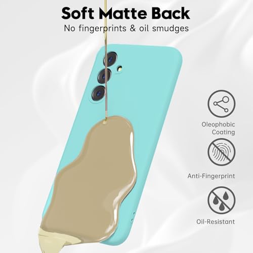 Image of DIZORO Compatible with Samsung S24 FE 5G Back Cover with Upgraded Square Edges for Camera Protection Shockproof Flexible Matte Liquid Silicone Mobile Phone Case (OG Mint)