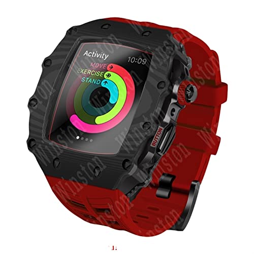Coque fibre de carbone pour Apple Watch 45mm, le boîtier de luxe ultra léger