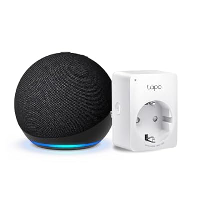 Echo Dot 5.ª generación | Antracita + Tapo P100MA - Matter Mini Enchufe Inteligente compatible con Alexa - Kit de inicio de Hogar digital