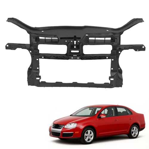 BALOCEO Radiator Support Compatible with 2005-2010 Volkswagen Jetta 2.5L Engine Replacement for VW1225128 1K0805588Q Plastic & Steel Electrophoresis Black