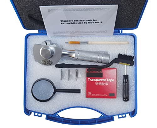 Cross Hatch Adhesion Tester Kit with Rotating 3-Blade Head & Test Result Chart - Precision Tool for Paint, Coating, Plating, Spray Finish Surfaces