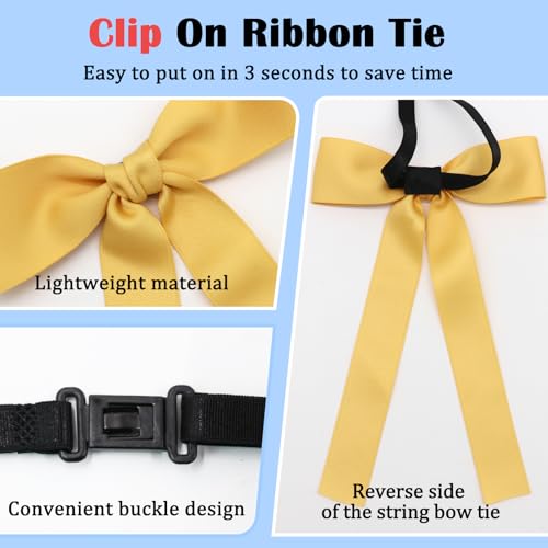 Image of Luckyvestir Western Bow Ties for Men Women, Black /Red Colonel Satin Ribbon String Bow Tie for Costume Uniform
