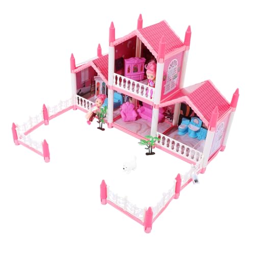 TOYANDONA Castillo de Juguete Toys Casa de muñecas de Princesa para niñas casita de muñecas Castillo de Villa Grande de Bricolaje para Maqueta de Castillo AbS Rosa