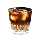 LJHFG63KUYT Vasos de vidrio Taza de café con rayas verticales, vaso transparente sin plomo, 3 tamaños para jugo(Medio)