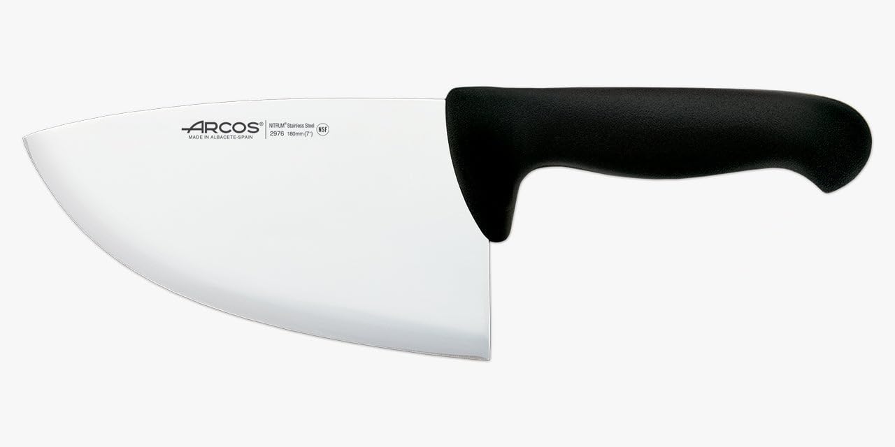 Arcos Professionelles Steakmesser - Edelstahlklinge NITRUM 180 mm - Präziser und Langlebiger Schnitt - Schwarzer Polypropylen-Griff - Serie 2900