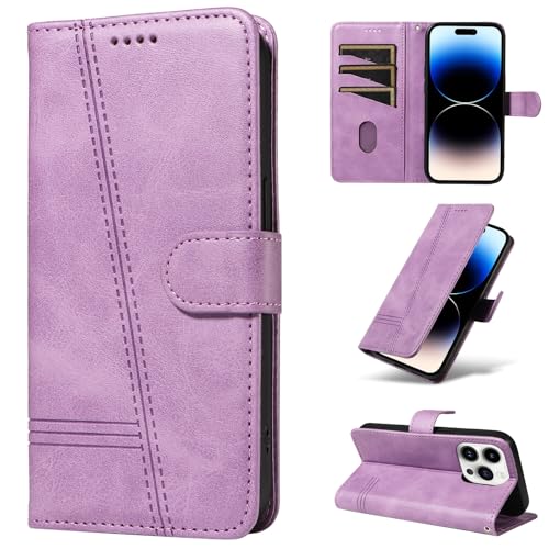 Ymyhyuxi Leather Wallet Flip Case for Oppo A5 Pro (4G 5G), Card Holder with Kickstand, Multiple Color Options Purple.