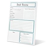 Book Review Notepad 40 Pages Book Review Sticky Notes Reading Sticky Reading Journals for Book Lovers & Readers, Book Lovers Gift, Reading Log for Readers to Review & Reading Tracker (Blue)