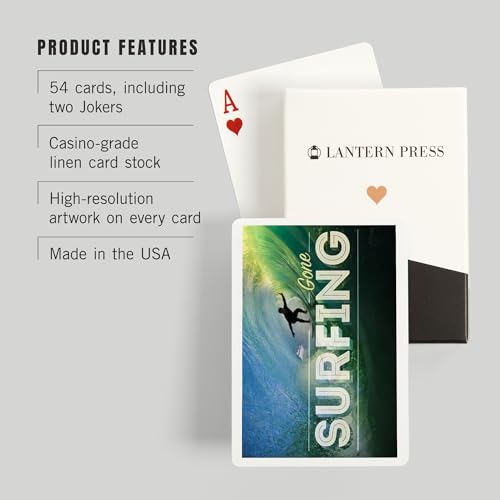 Baraja de cartas Poker Surfer in Wave Lantern Press miniatura 3