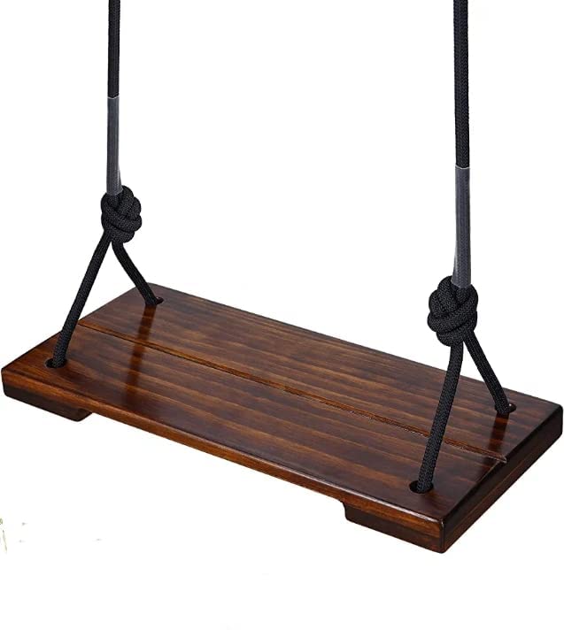 SHAYAR ART Sheesham Wood Rectangular Chair Swing with Nylon Rope for Kids Adults Solid Wooden Tree Swings Chair Jhula for Indoor and Outdoor Garden (18x8x2 Inches, Walnut Finish) (B0C2MXTDHB) Amazon Price History, Amazon Price Tracker
