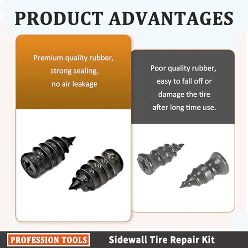 Image of Car Tire Repair Kit with 2 Tire Repair Glue,8 Tire Repair Plugs,Waterproof Tire Plug Glue for Quick Repair Tire Scuffs,Holes and Tears,Self-Service Screw in Tire Plugs for Most Cars