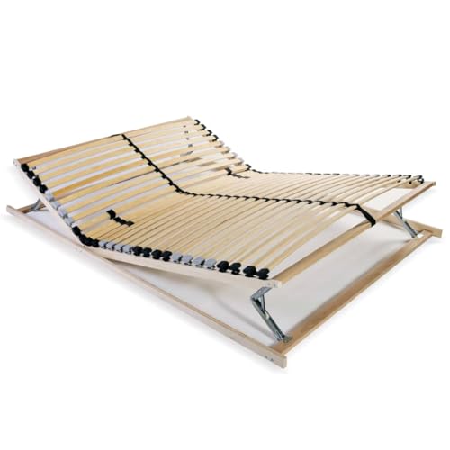 Woonisher Somier De Láminas con Cabecero Y Pies Ajustables 100x200 Cm, 28 Listones Y 7 Zonas De Soporte, Estructura Robusta De Haya Y Abedul, Confort Adaptable para Máximo Relax Y Descanso