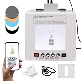 Dimmbare Schmuck-Aufnahmezelt-Softbox,Leuchtkasten Für Schmuckfotografie Mit 360°-Drehteller Und Aufhängevorrichtung (3000–5500 K), Komplett Mit 5 PVC-Hintergründen(TB200)