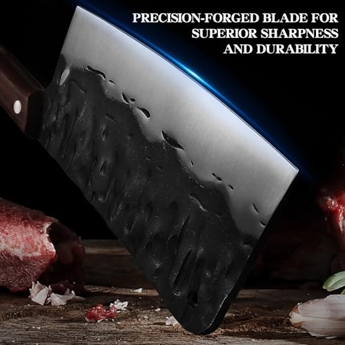 KOFERY-Professional-9-Inch-Bone-Chopping-Butcher-Knife-Hand-Forged-Heavy-Duty-Meat-Cleaver-for-Home-Kitchen-and-Restaurant-Precision-Cuts-with-Stainless-Steel-Blade