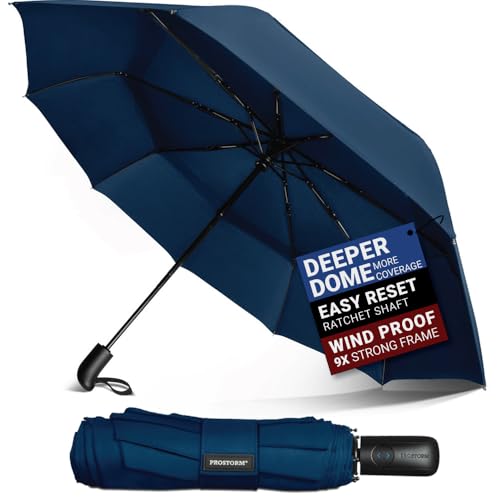 Prostorm Vented Travel Umbrella | Strong Compact Windproof Umbrella |