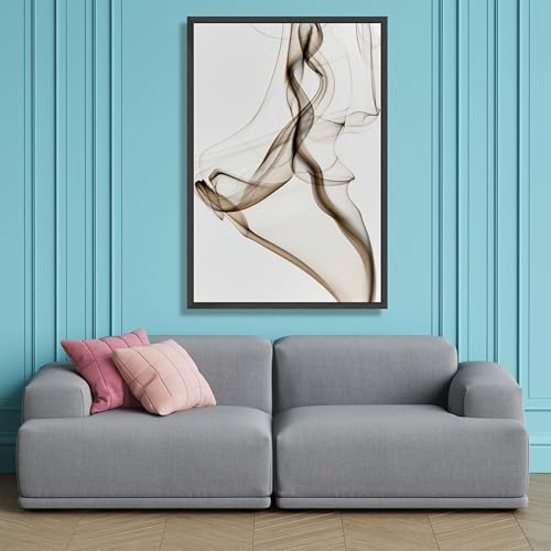 Art abstrait de fumée marron : impression sur toile décoration murale 60x90 cm - 4