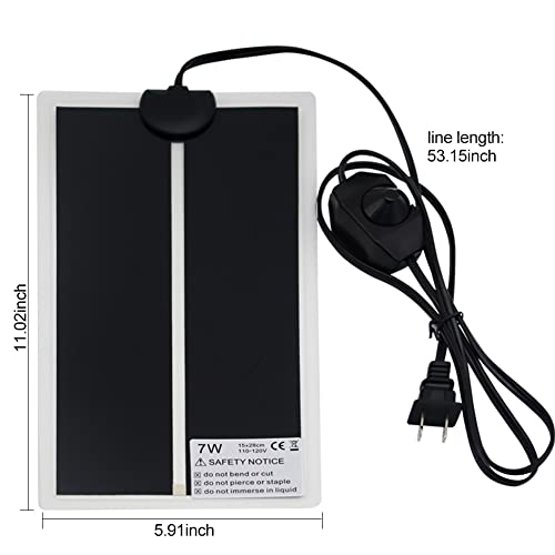 APlayfulBee Almofada de aquecimento para répteis com ajuste de temperatura 7W/14W/20W sob o tanque t