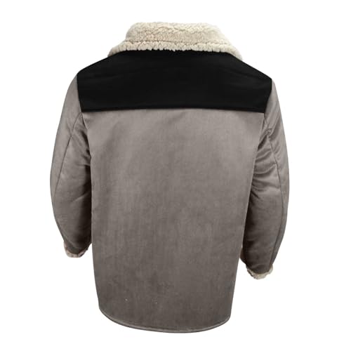 Vintage Suede Trench Coats Plush Reverse Collar Mens Outdoor Jacket Retro Warm Winter Sherpa Fleece Lined Outerwear4