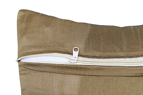 Image of Nendle Luxurious Soft Velvet Solid Color Quilted 210 TC Cushion Covers 16 Inch X 16 Inch Set Of 5 (Light Brown, 40 * 40 Cm)