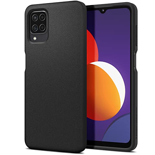 Image of Spigen Essential Sand Blast | Samsung Galaxy M12 /F12 /A12 Case [Air Cushion Protection] [Flexible] Galaxy M12 /F12 /A12 Back Cover | TPU - Matte Black