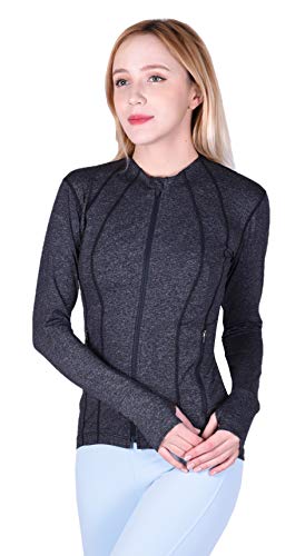 Private Island Women UPF 50+ Rash Guard Front Zip Up UV Long Sleeve Swimsuit Top (XS, Black)