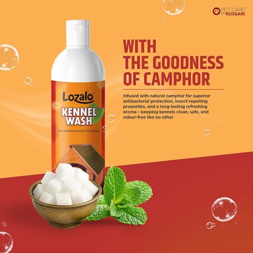 Image of Lozalo Kennel Wash Liquid 2x500ml for Washing Dog Kennel & Flooring, Pet Shops, Veterinary Clinics & Grooming Salons (Red)