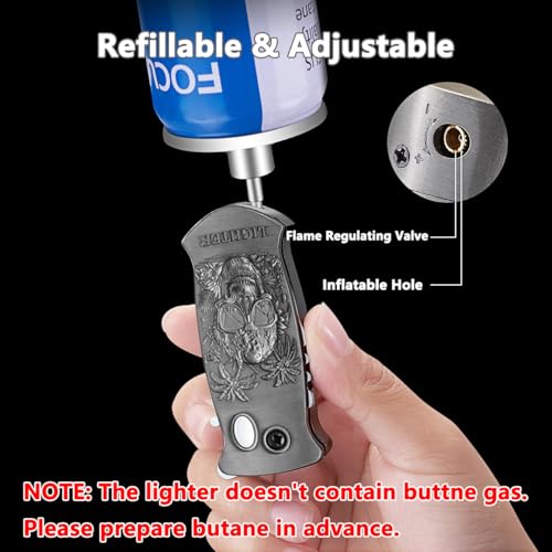 Encendedor Butano Ajustable Skull Torch Jet Flame miniatura 4