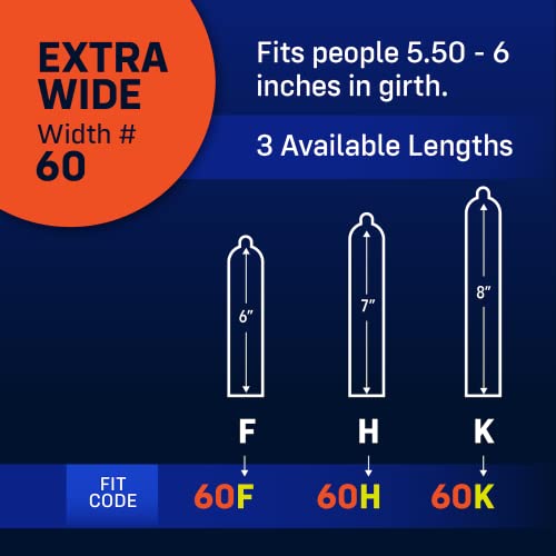 Image of MyONE Custom Fit Large Sized Condoms | Tailored Width & Length | Max Pleasure | Triple Tested Softer Latex | Lubricated | Nontoxic, Vegan, Non-GMO | 64L: Super Wide (64), Length 8.5 inch (L)
