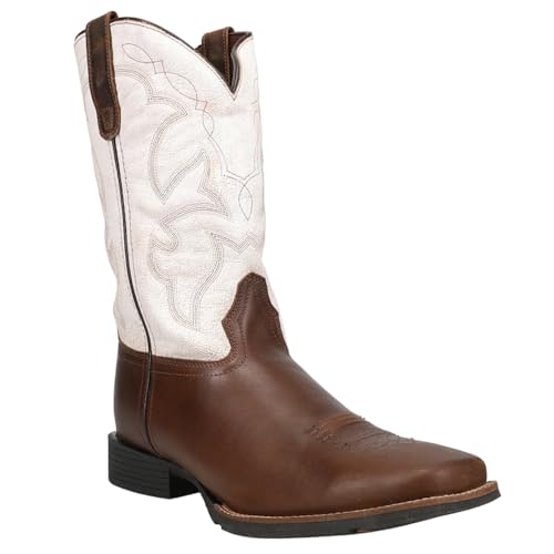 Image of ROPER Mens Monterey Embroidered Square Toe Pull On Casual Boots Mid Calf