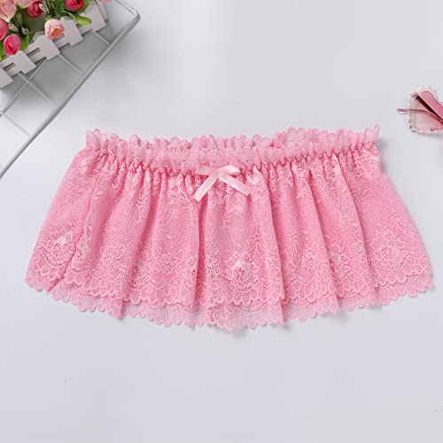 ABAFIP Men Crossdressing Sissy Lace Lingerie Skirted Panties Low Waist Mesh Sheer G-string Briefs Bikini Underwear2