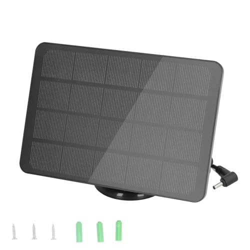 10W Solar Panel Charger, IP65 Watererproof Portable Solar Powered Charger for Ring Spotlight Camera Battery, for Stick Up Cam Battery (CSP4W-DC-B)