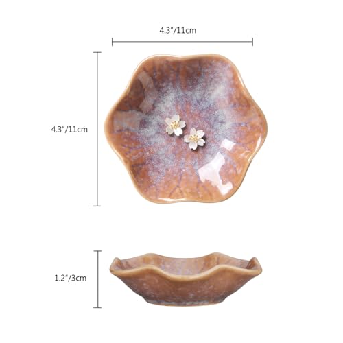 Image of Lotus Leaf Shape Ring Holder Dish, Small Key Bowl, Ceramic Trinket Tray Jewelry Dish Organizing Necklace Earrings for Mom Friend Sister. All Jewelries Are NOT Included. Purple.