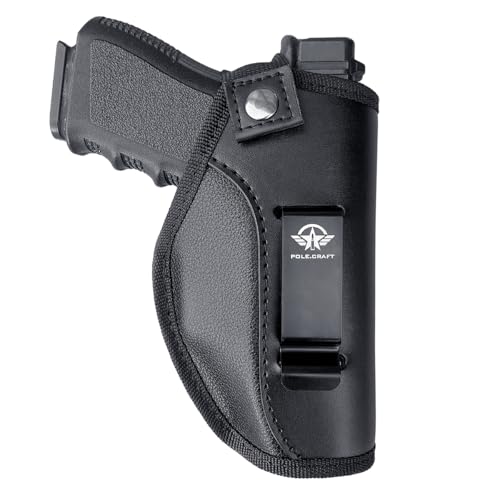 POLE.CRAFT Gun Holster for Men&Women,IWB/OWB 9mm Fits: Glock 19 19X⎮Smith & Wesson M&P Shield 9/40/45,SD9/40 VE⎮Taurus G2C G3C G3 TH9C etc (Black-No Laser, Right Hand Draw)