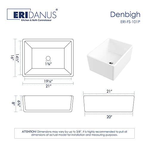 21 Inches Kitchen Sink, Eridanus Utility Farmhouse Sink, Prep And Bar Sink, Laundry Sink, 21"X 16"X 8"(Trapezoidal) #TOP3