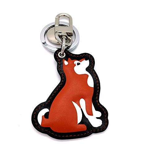 Preisvergleich Produktbild Lfives-ac Geschenkbox Multifunktions-echtes Leder Keychain, Hund Schlüsselanhänger für Damen Tasche Handy oder Auto Anhänger Kettenanhänger Geburtstagsgeschenke (Farbe : Braun)