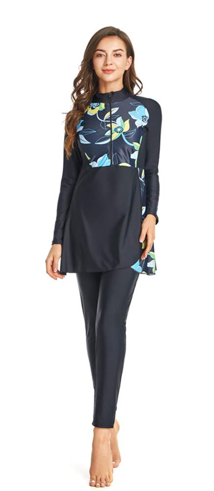 KXCFCYS Modest Swimwear Long Sleeve Swimsuit Bathing Suit Beachwear Costume (N6, M)