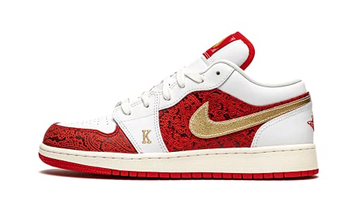 Nike Jordan Youth Air Jordan 1 Low SE GS DJ5186 100 Spades - Size 4.5Y White/Metallic Gold 4.5 Big Kid