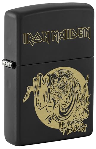 Encendedor Zippo Iron Maiden The Number of The Beast negro mate miniatura 1