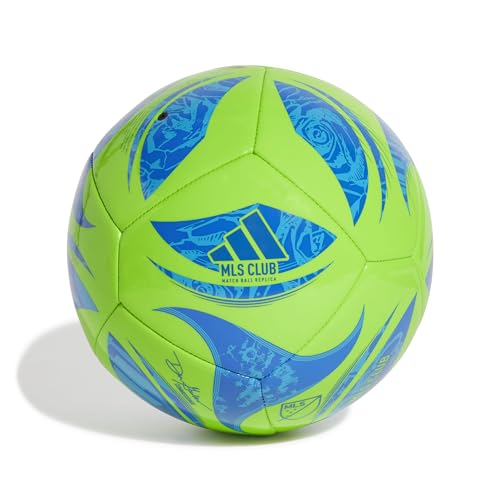 Adidas MLS Club Soccer Ball, Green/Glory Blue/Solar Blue, 3