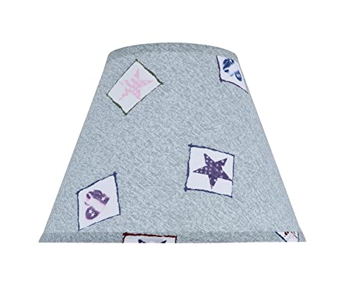 Image of Aspen Creative 32191 Transitional Hardback Empire Shape Spider Construction Lamp Shade in Light Blue with Patriotic Accents, 12 inch wide (6 inch x 12 inch x 9 inch)