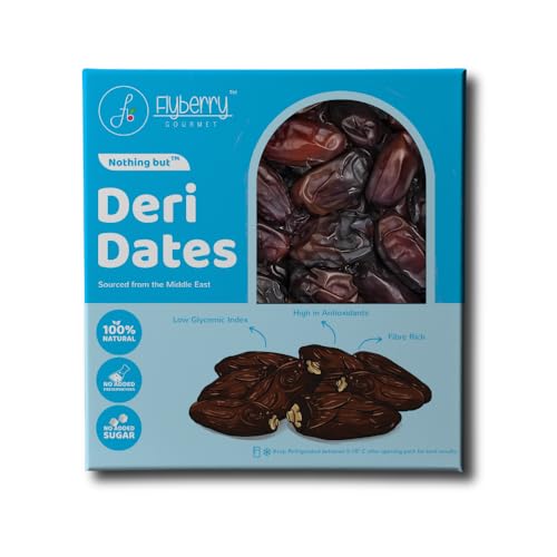 Image of Flyberry Gourmet Deri Dates (Khajoor /Khajur) 500 g | 100% Natural | Rich in Calcium, Iron and Potassium | Instant Energy