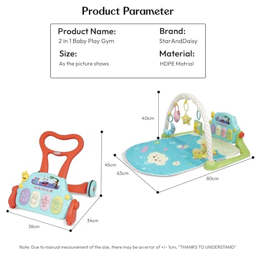 Image of StarAndDaisy Walker for Baby 6-24 Months / 2-in-1 Push /playgym Walker for Infants & Toddlers with Hanging Toys, Lights & Music| Sit-to-Stand Learning Walker for Boys & Girls