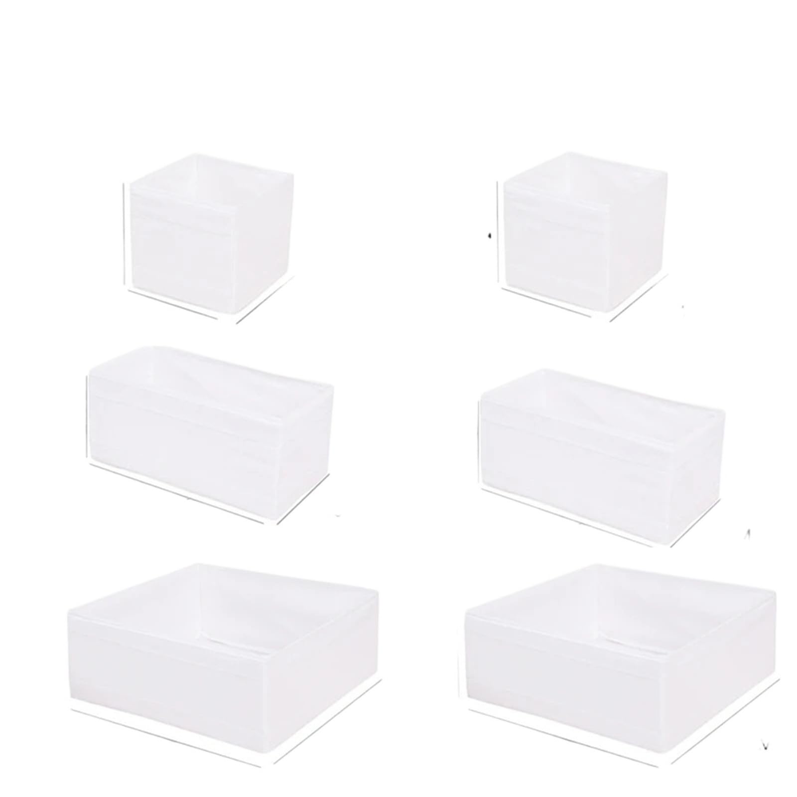 DFGRGRV Drawer Organiser 3/6PCS Clothes Organizer Box Closet Compartment Drawers Foldable Underwear Socks Wardrobe Storage Containers(6PCS White Set)