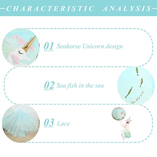 Anzitinlan Blue Unicorn Bean Bag Chair, Zipper Storage Bean Bag For Organizing Stuffed Animals, Gifts For Girls Room Decor, Super Soft Velvet Fabric Large Size Cover Only #TOP1